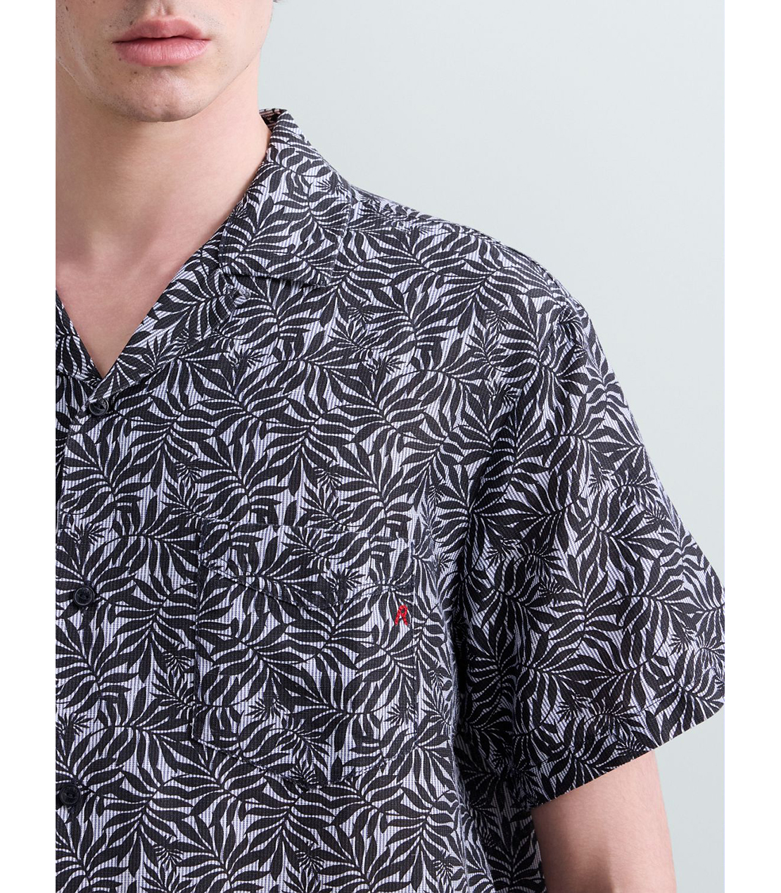 リーフプリントリラックスフィットシャツ 詳細画像 ダークブルー 6